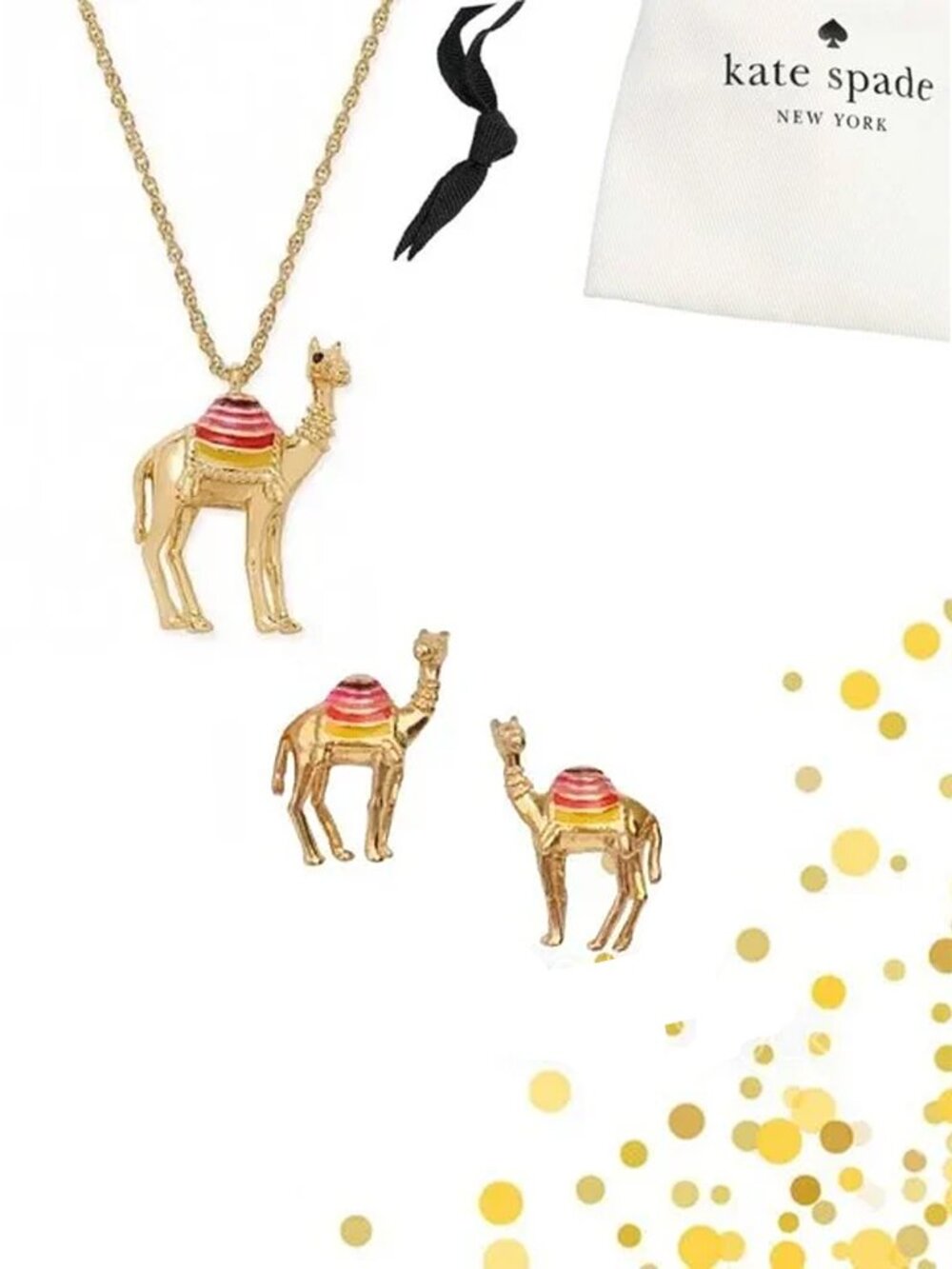Kate Spade Spice Things Up Camel Earrings & Necklace